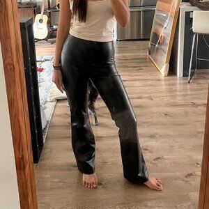 Aritzia Wilfred Black Vegan Leather Flares